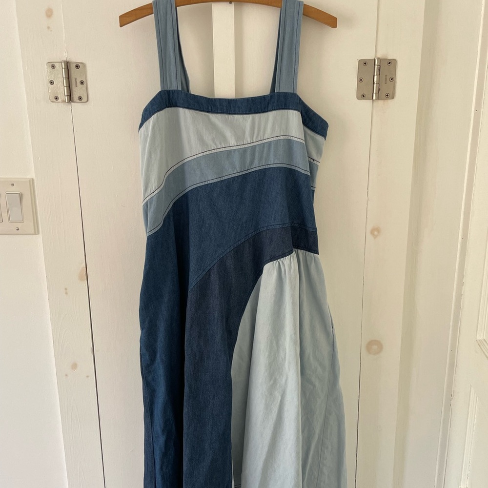 Pilcro Anthropologie Denim Patchwork Dress